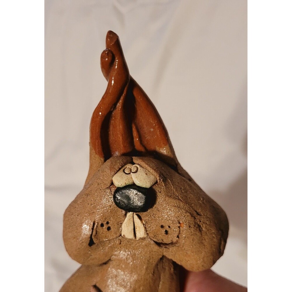 Vtg ( Nancy ) Hicks Red Clay Art Pottery Rabbit Appalachians